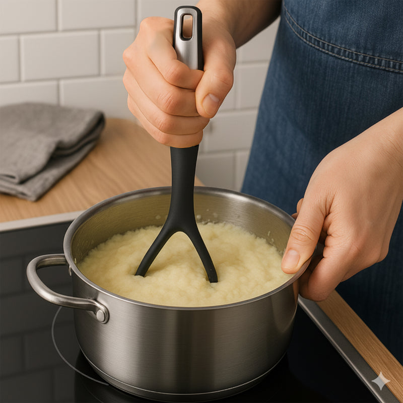 REGENT PREMIUM POTATO MASHER BLACK NYLON WITH PP+SS HANDLE, 300MM