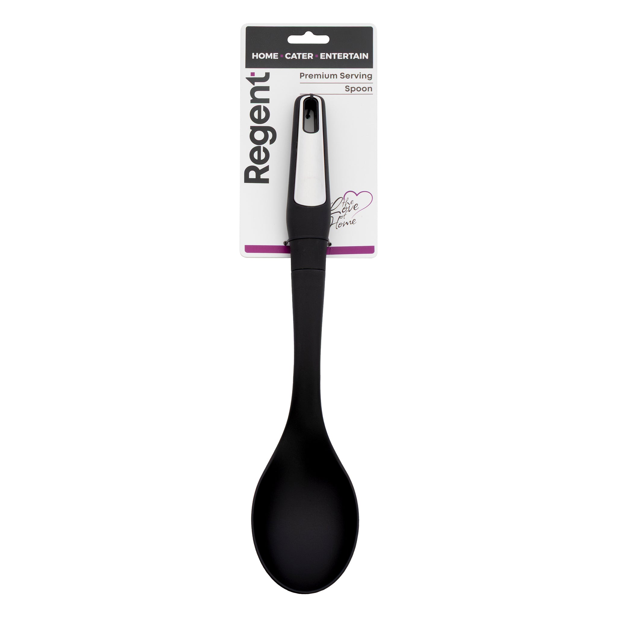 REGENT PREMIUM SERVING SPOON BLACK NYLON WITH PP+SS HANDLE, 350MM