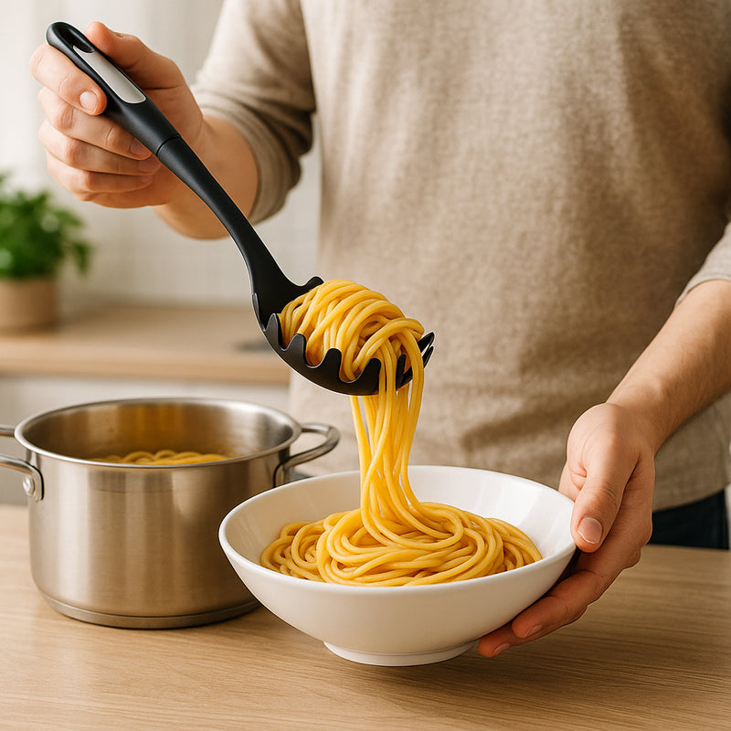 REGENT PREMIUM SPAGHETTI SERVING SPOON BLACK NYLON WITH PP+SS HANDLE, 350MM