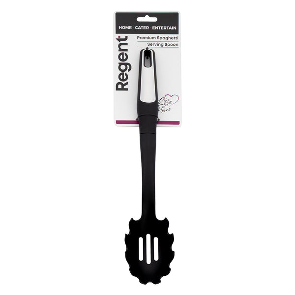 REGENT PREMIUM SPAGHETTI SERVING SPOON BLACK NYLON WITH PP+SS HANDLE, 350MM