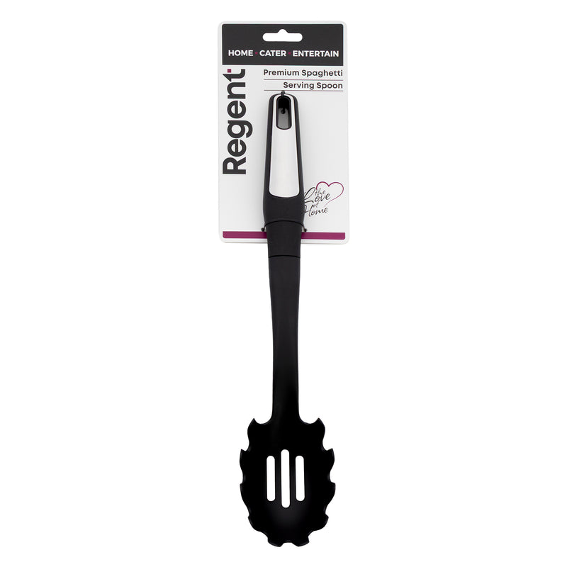 REGENT PREMIUM SPAGHETTI SERVING SPOON BLACK NYLON WITH PP+SS HANDLE, 350MM