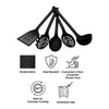 REGENT PREMIUM KITCHEN TOOLS BLACK NYLON 5PCS SET, 355MM