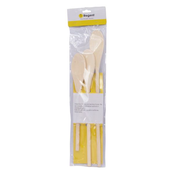 REGENT KITCHEN SPOONS 3PCS SET PINE WOOD, (250/305/350MM)