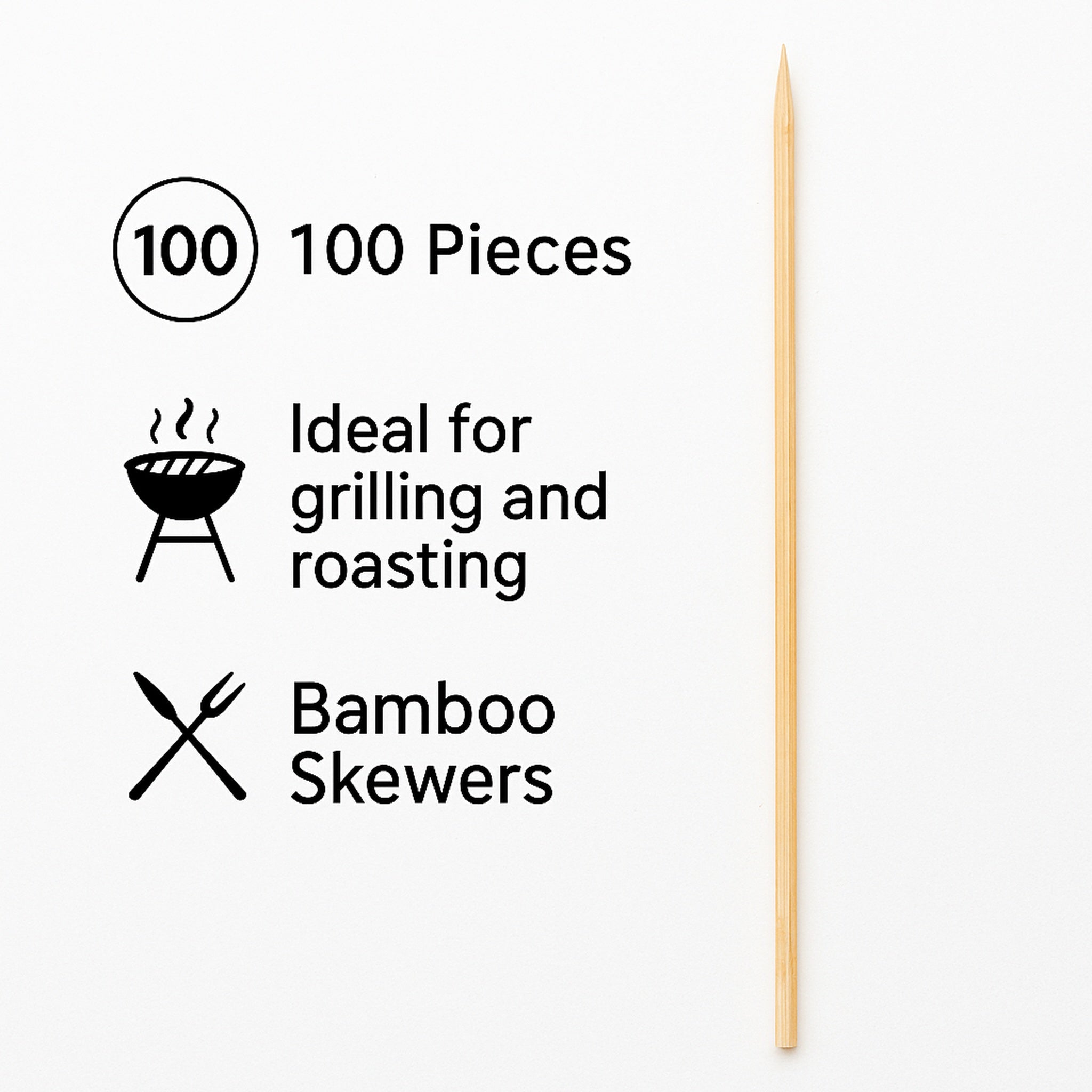 REGENT BAMBOO SKEWERS 100PK, 250MM