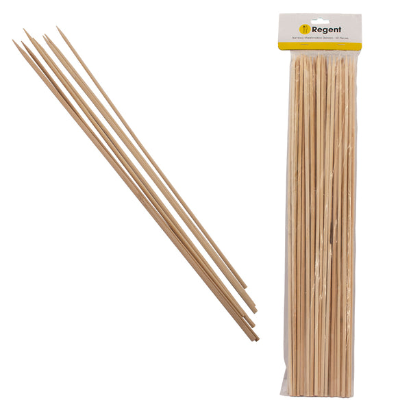 REGENT KITCHEN BAMBOO MARSHMALLOW SKEWERS 50PCS, (400X4MM DIA)