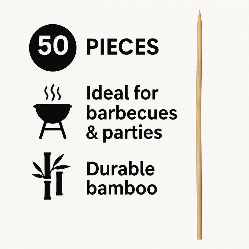 REGENT BAMBOO MARSHMALLOW SKEWERS 50PK, 395MM