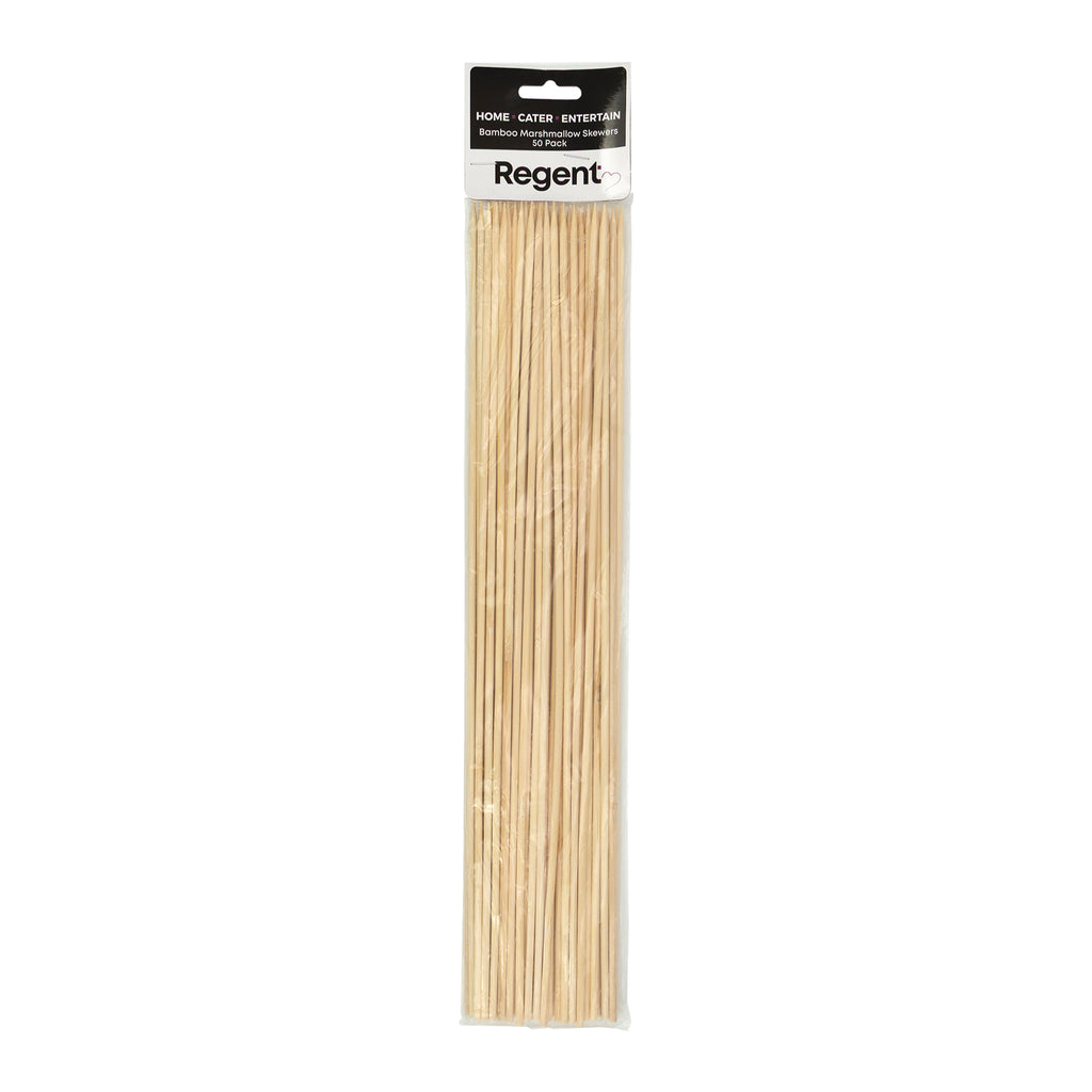 REGENT BAMBOO MARSHMALLOW SKEWERS 50PK, 395MM