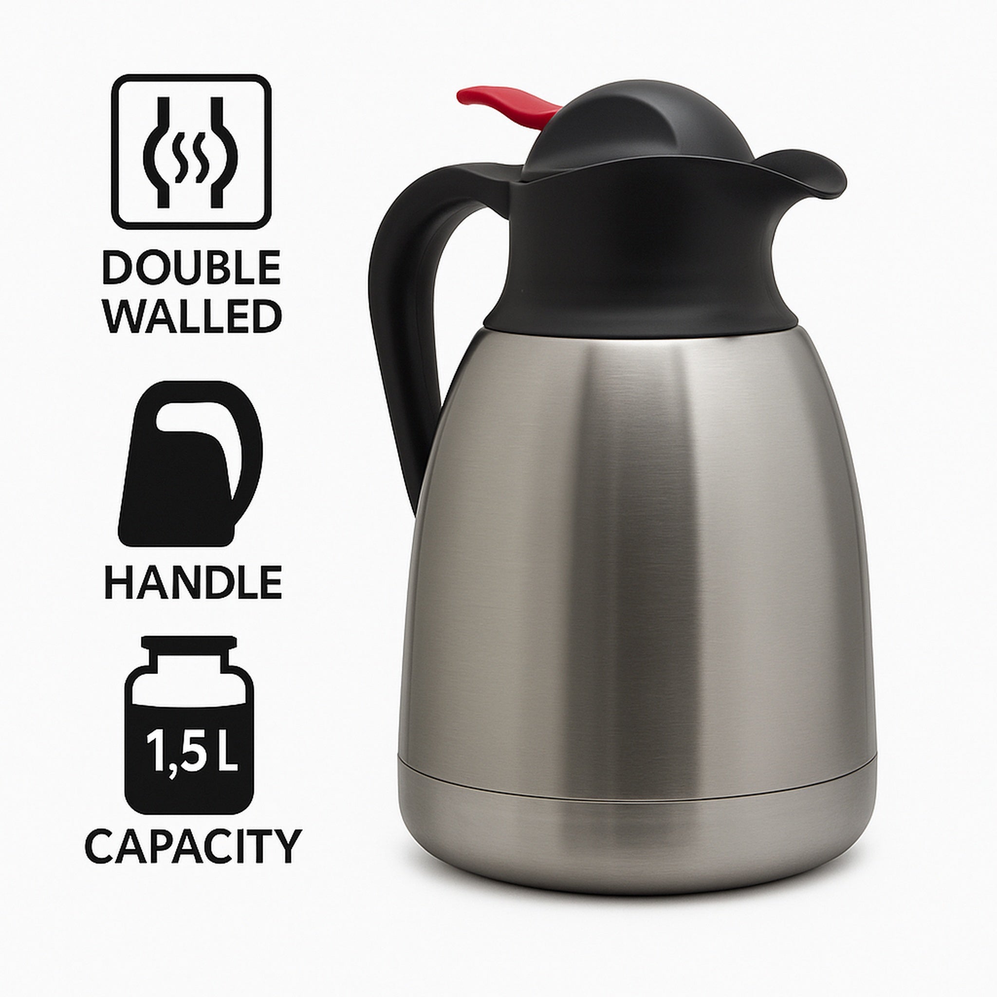 REGENT VACUUM JUG DOUBLE WALLED STAINLESS STEEL, 1.5L
