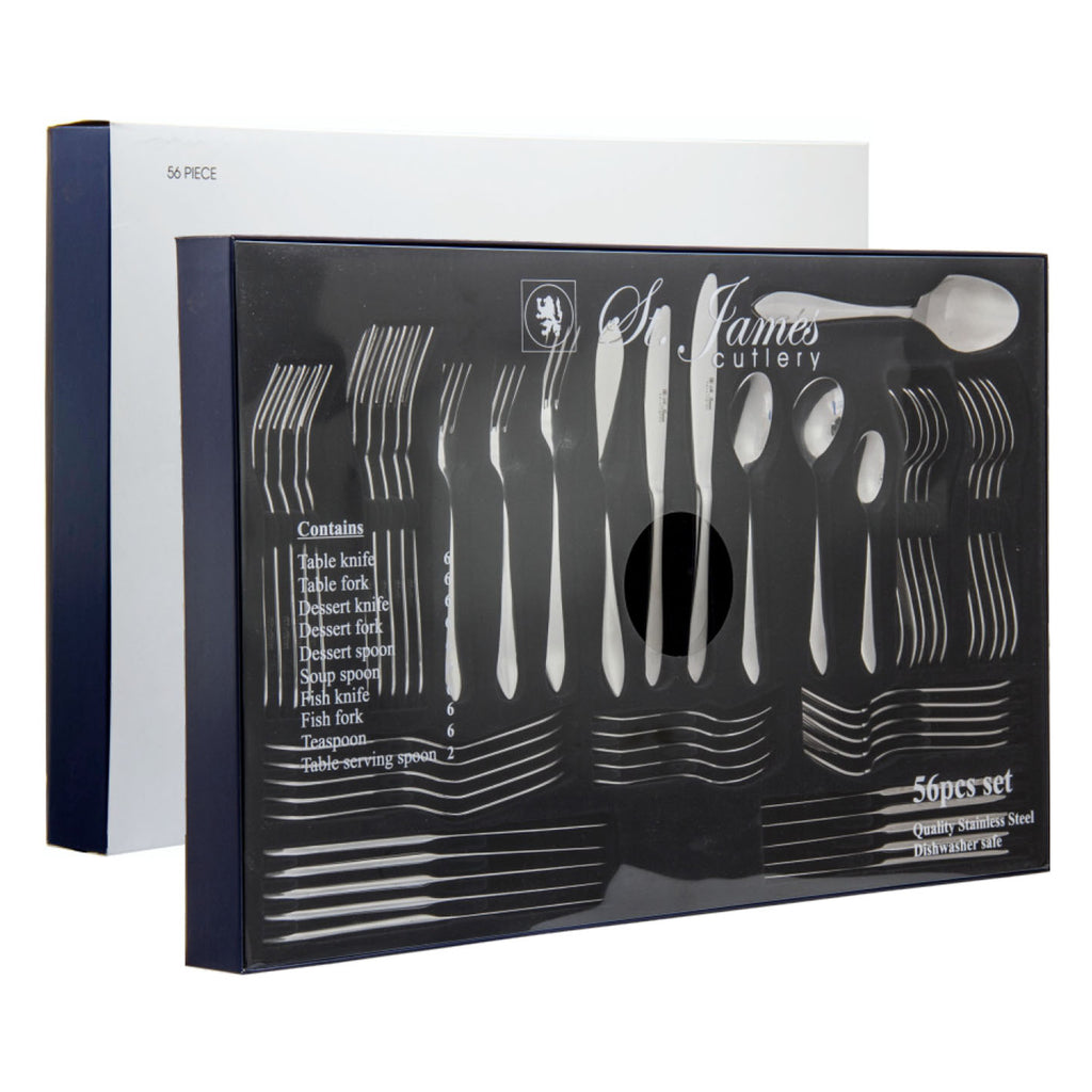 ST. JAMES CUTLERY KENSINGTON GIFT BOX 56 PIECE SET