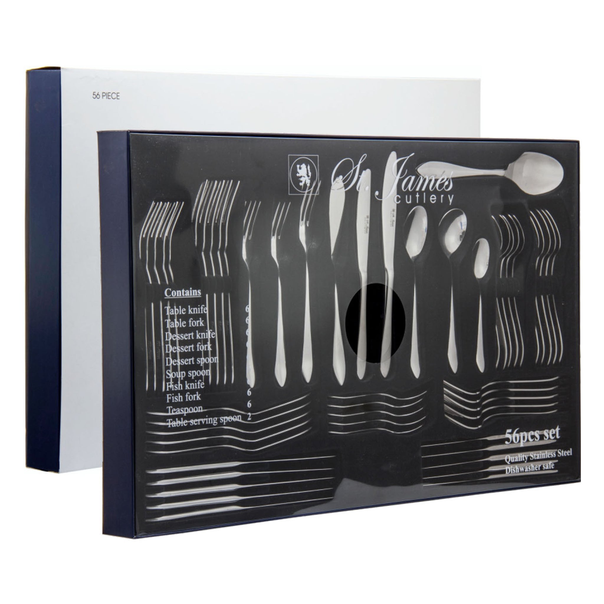 ST. JAMES CUTLERY KENSINGTON GIFT BOX 56 PIECE SET