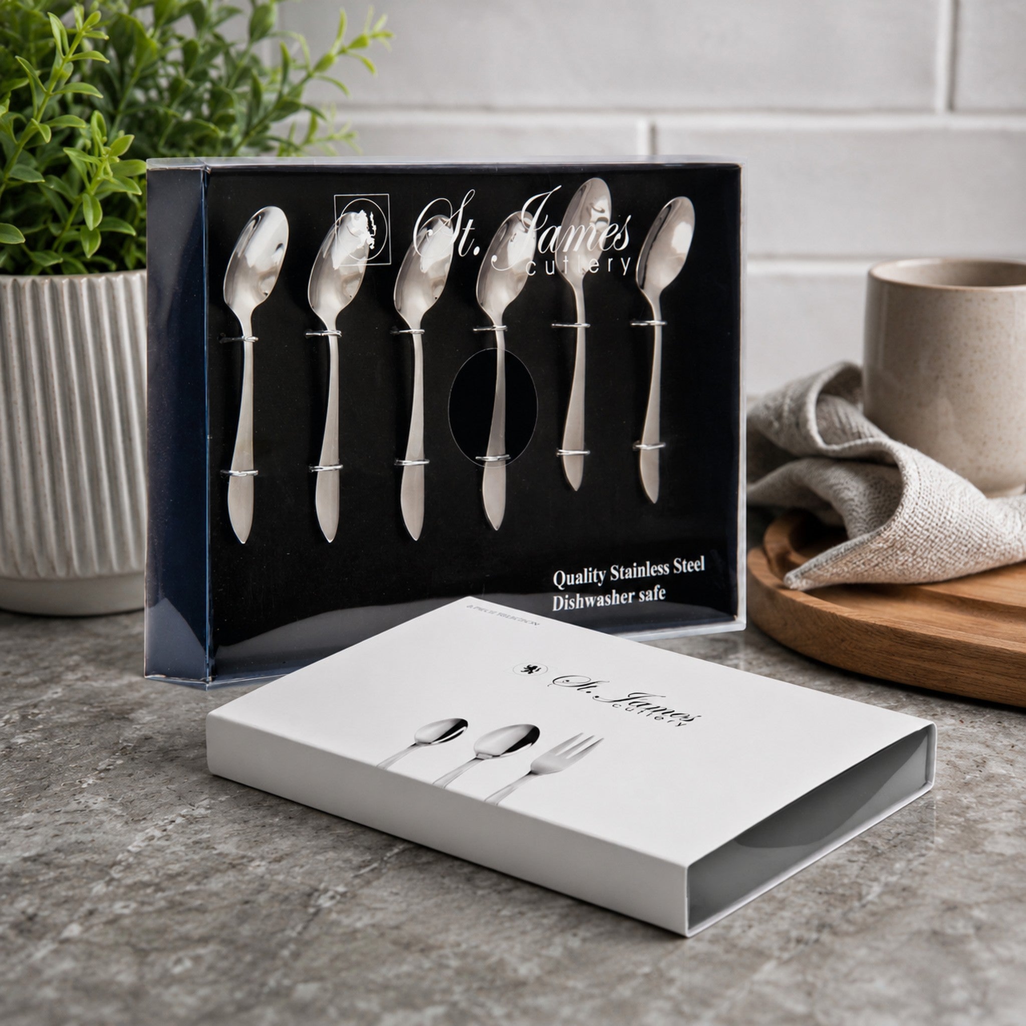 ST. JAMES CUTLERY KENSINGTON TEASPOONS GIFT BOX 6PK SET