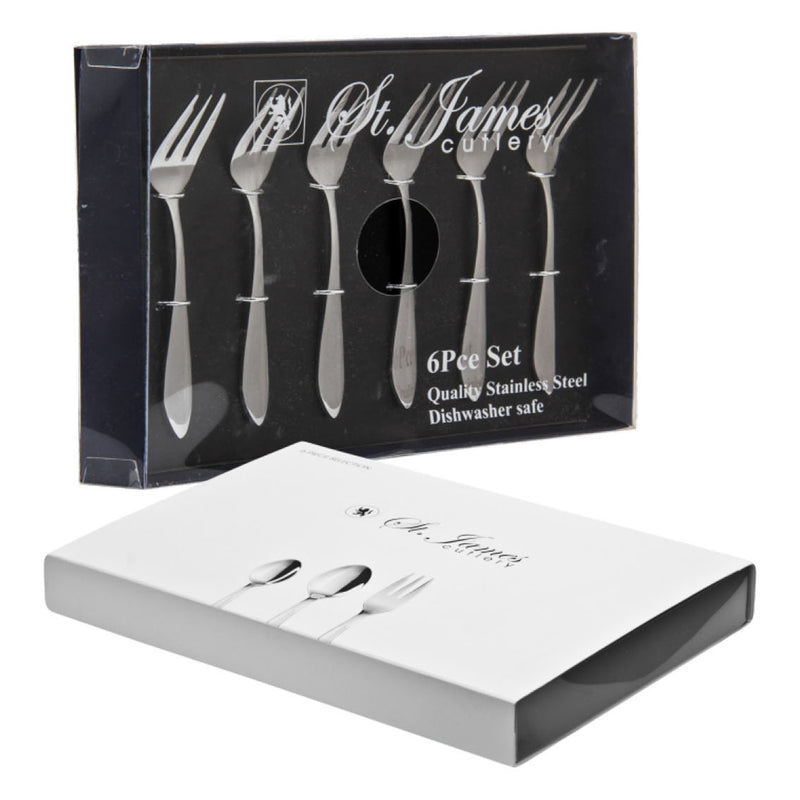 ST. JAMES CUTLERY KENSINGTON 6 PIECE CAKE FORKS IN GIFT BOX