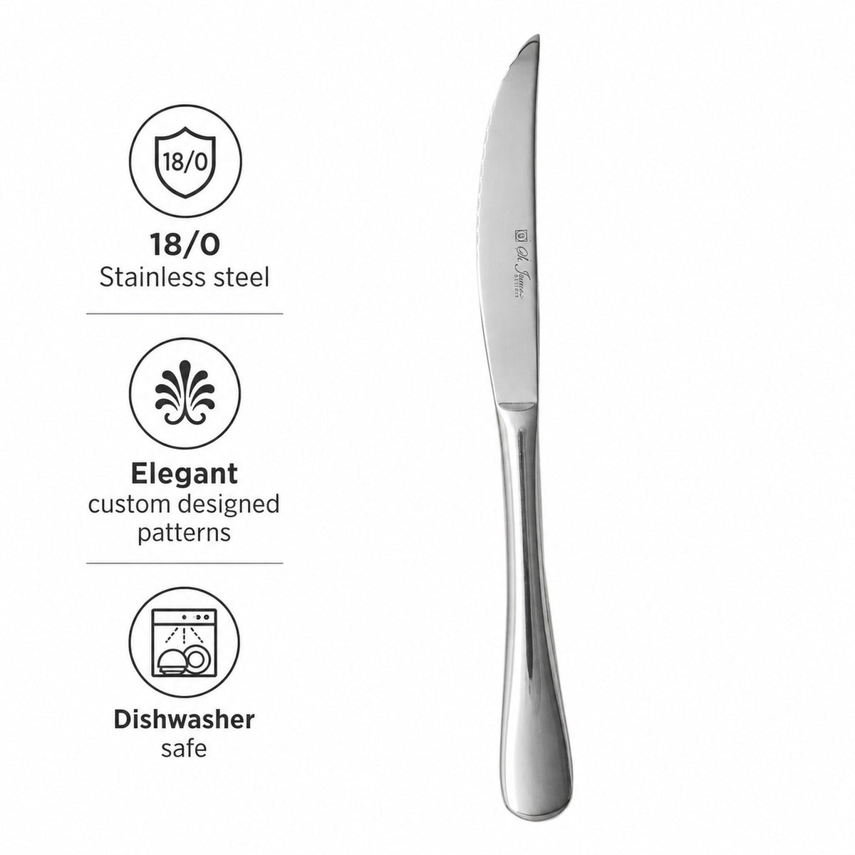 ST. JAMES CUTLERY OXFORD STEAK KNIFE 12PK