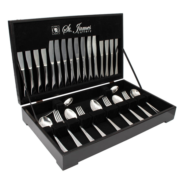 ST. JAMES CUTLERY OXFORD 58 PIECE SET IN WOODEN CANTEEN