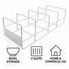 REGENT 4 SLOT BOWL STORAGE RACK POWDER COATED WHITE, 380X150MM