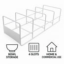 REGENT 4 SLOT BOWL STORAGE RACK POWDER COATED WHITE, 380X150MM