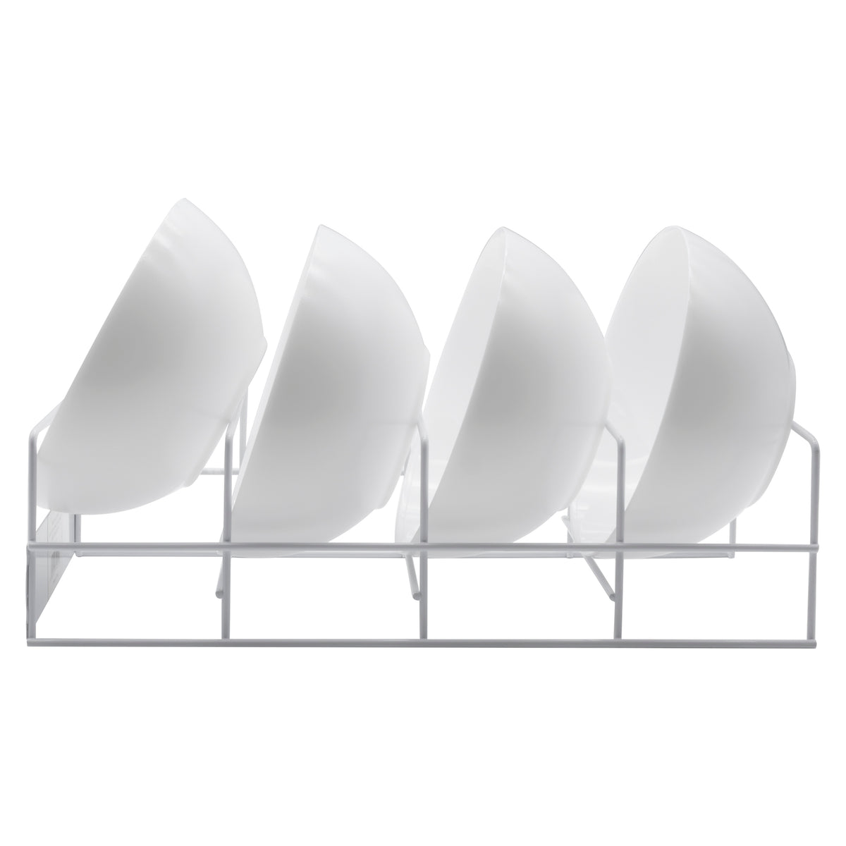REGENT 4 SLOT BOWL STORAGE RACK POWDER COATED WHITE, 380X150MM