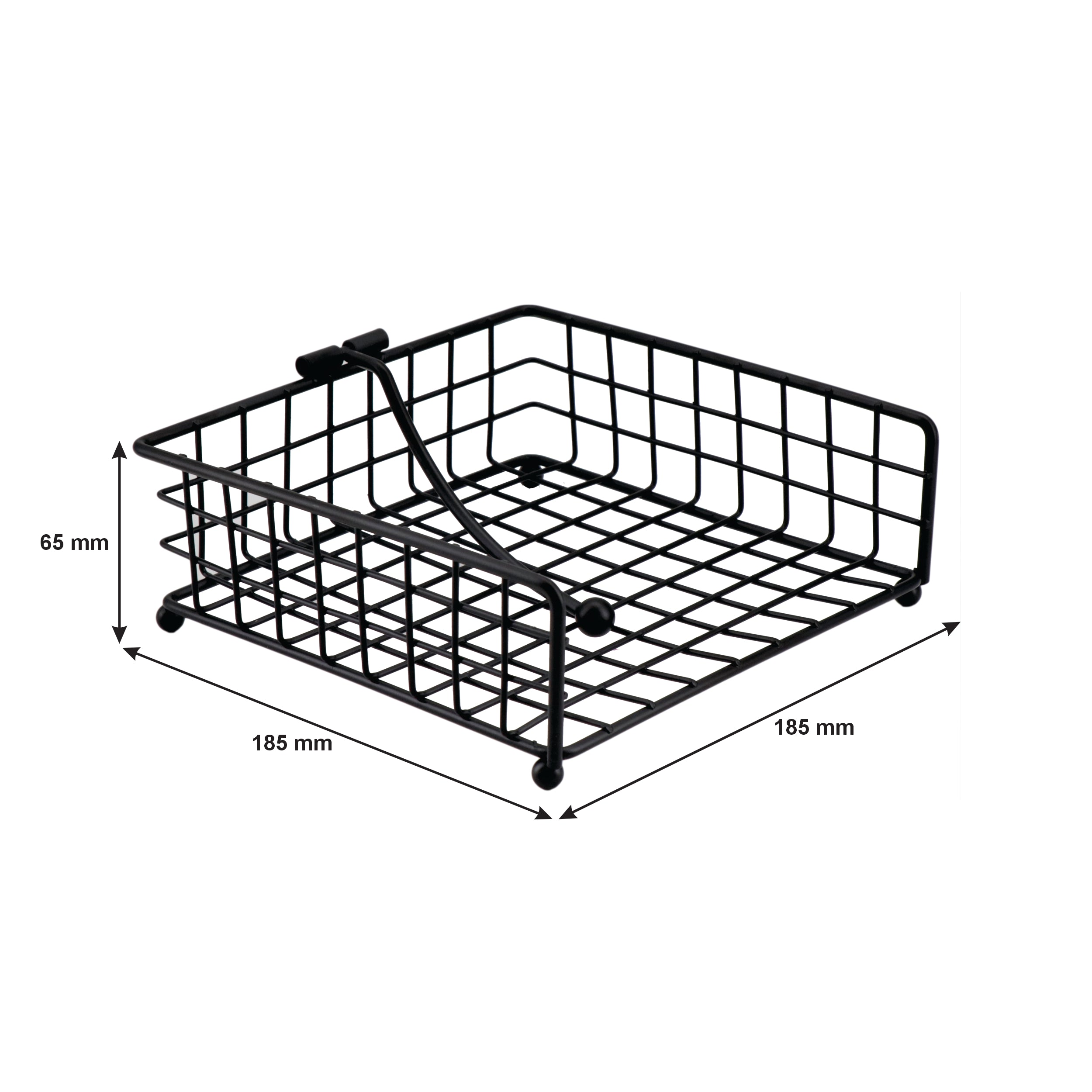 REGENT KITCHEN WIRE NAPKIN HOLDER POWDER COATED BLACK, 188X186MM