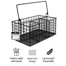 REGENT KITCHEN WIRE CUTLERY CADDY WITH HANDLE POWDER COATED BLACK