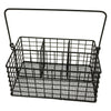 REGENT KITCHEN WIRE CUTLERY CADDY WITH HANDLE POWDER COATED BLACK, (230X145X100/200MM)