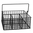 REGENT KITCHEN WIRE CUTLERY CADDY WITH HANDLE POWDER COATED BLACK, (230X145X100/200MM)