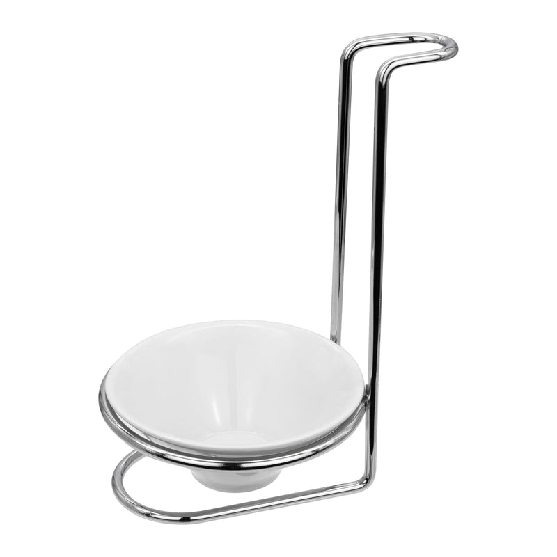 REGENT KITCHEN SPOON REST CHROME STAND WITH CERAMIC BOWL