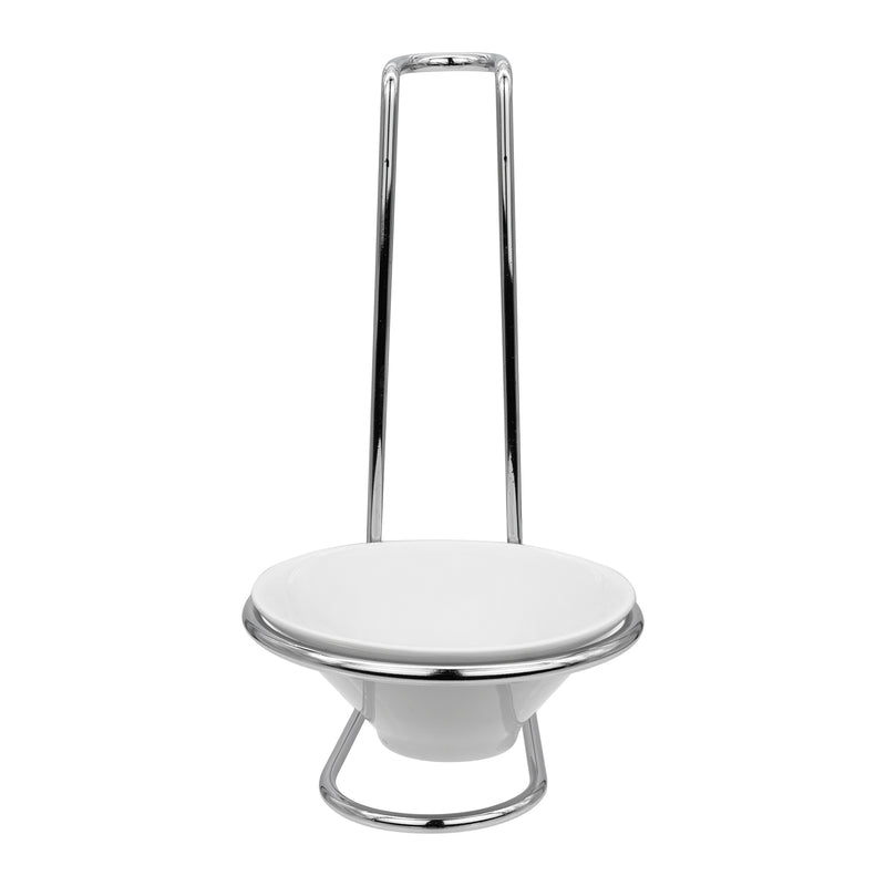 REGENT KITCHEN SPOON REST CHROME STAND WITH CERAMIC BOWL