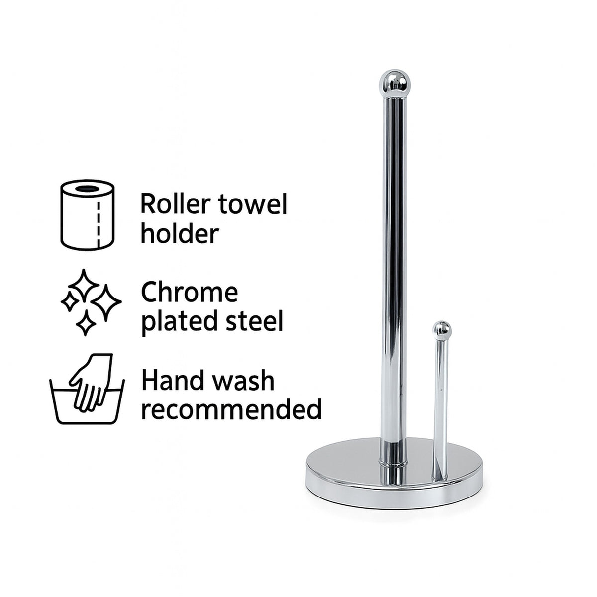 REGENT KITCHEN ROLLER TOWEL HOLDER CHROME PLATED