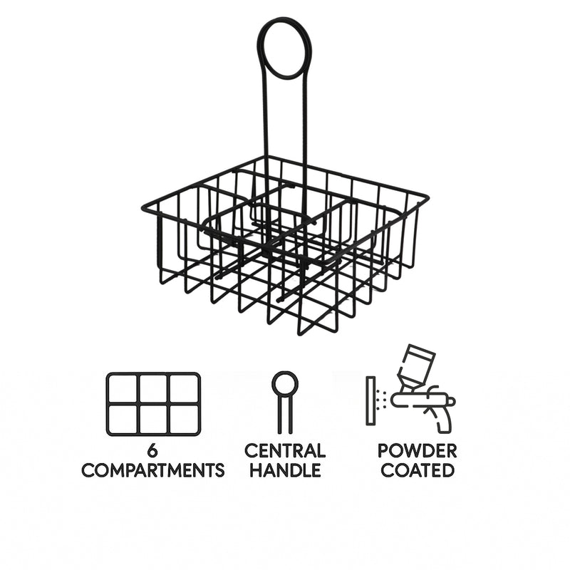 REGENT TABLE CONDIMENT HOLDER POWDER COATED BLACK
