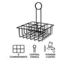REGENT TABLE CONDIMENT HOLDER POWDER COATED BLACK