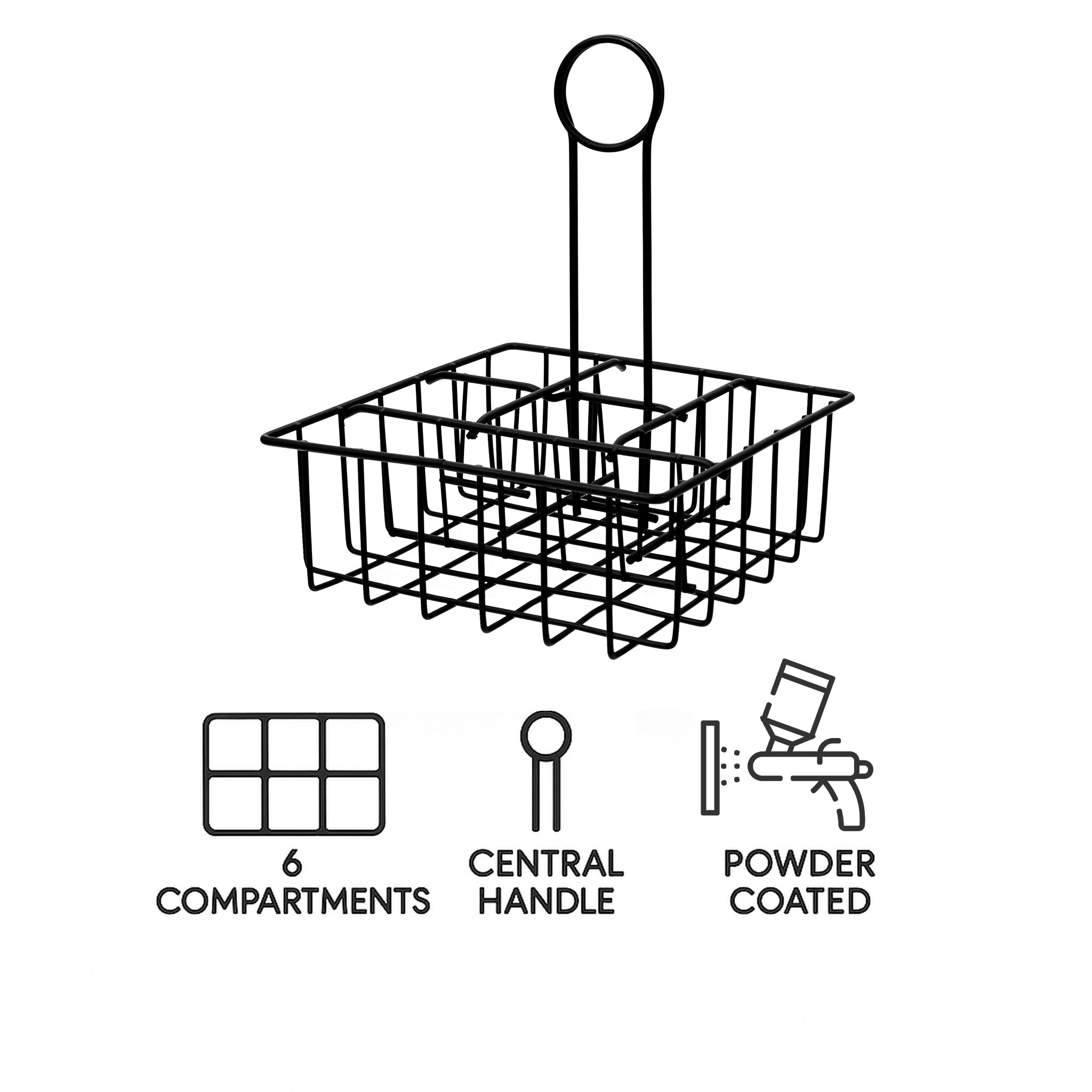 REGENT TABLE CONDIMENT HOLDER POWDER COATED BLACK