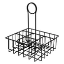 REGENT TABLE CONDIMENT HOLDER POWDER COATED BLACK, (177X177X65/215MM)