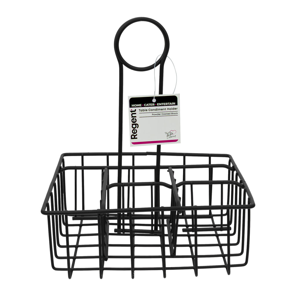REGENT TABLE CONDIMENT HOLDER POWDER COATED BLACK