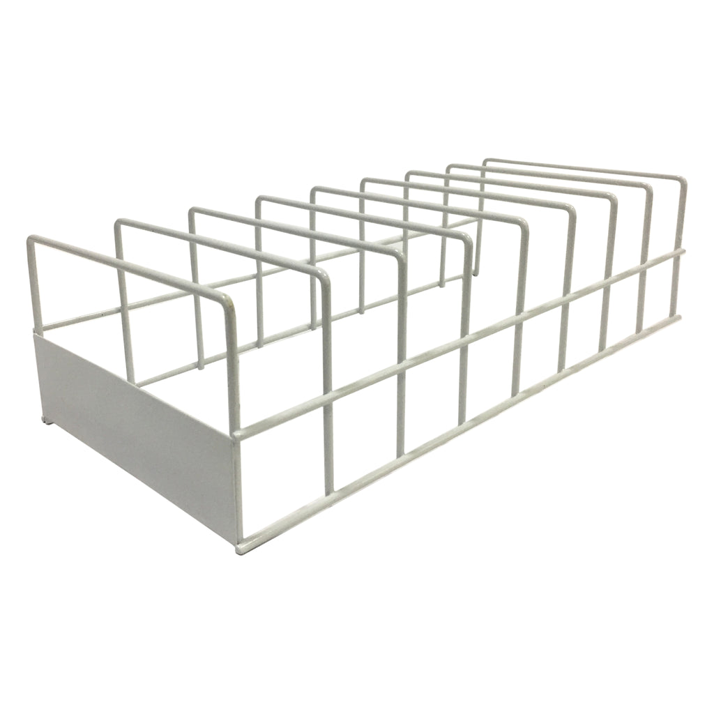 REGENT 8 SLOT PLATE/BOWL STORAGE RACK POWDER COATED WHITE, 380X150MM