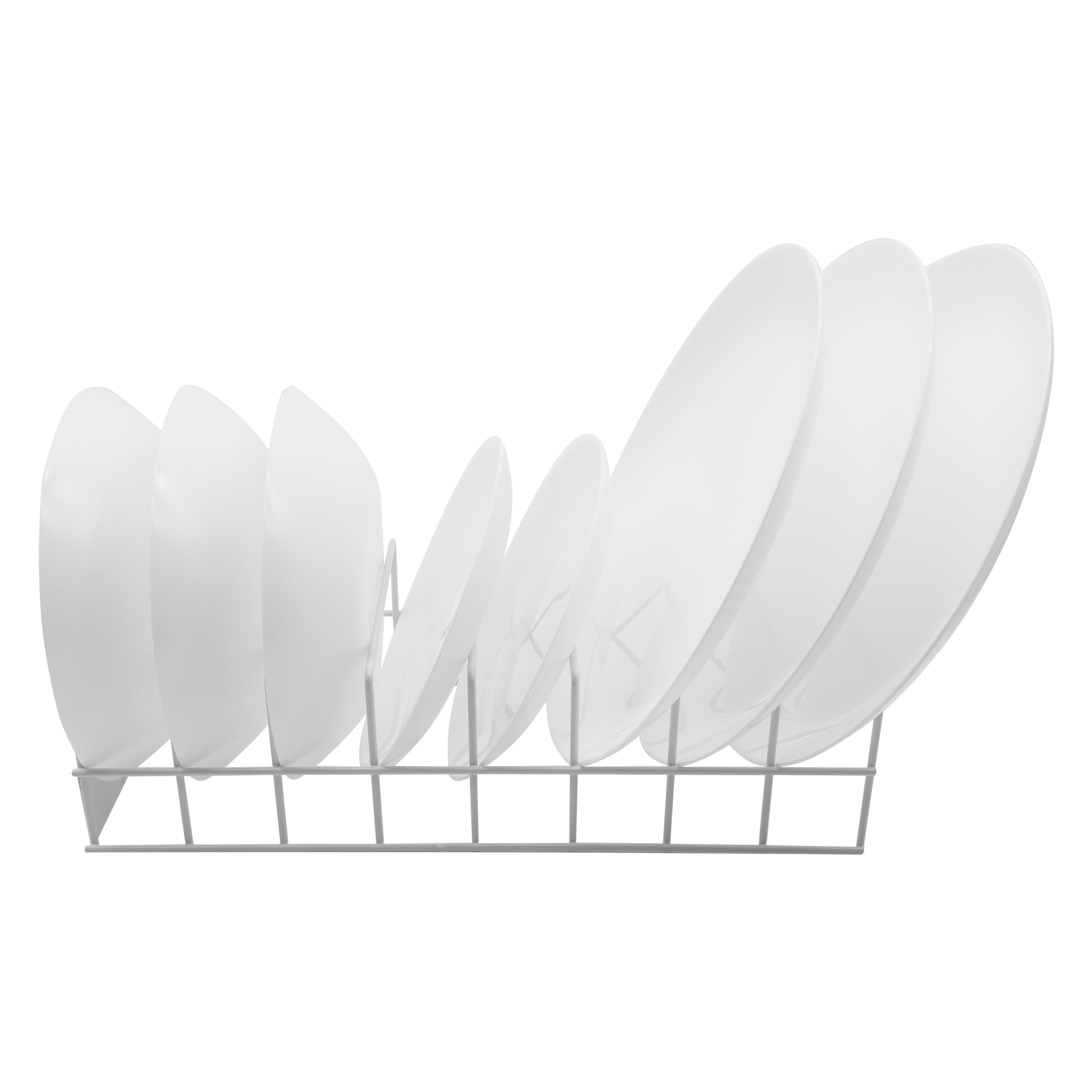 REGENT 8 SLOT PLATE/BOWL STORAGE RACK POWDER COATED WHITE, 380X150MM