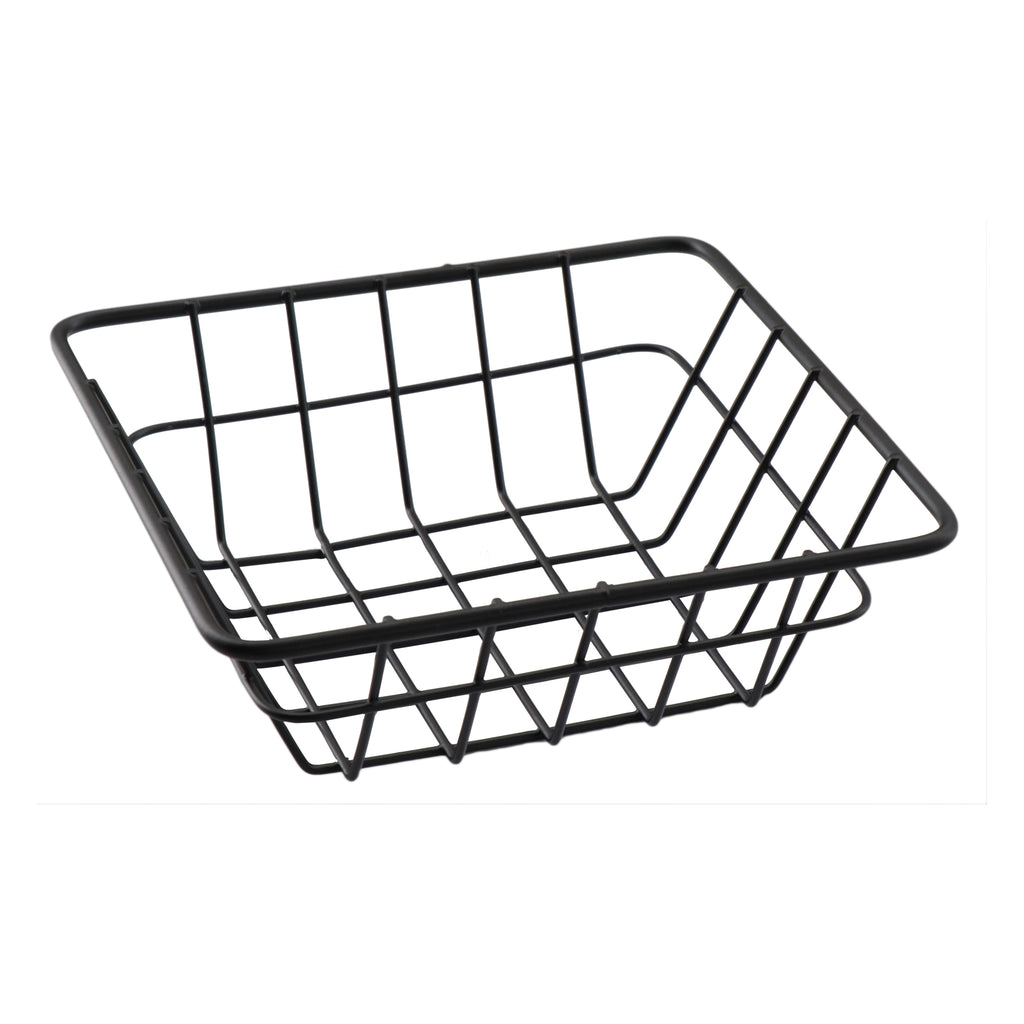 REGENT WIRE SERVING BASKET SQUARE POWDER COATED BLACK, 150X150X50MM