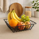 REGENT WIRE SERVING SQUARE SMALL BASKET POWDER COATED BLACK, (200MM)