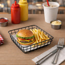 REGENT WIRE SERVING SQUARE SMALL BASKET POWDER COATED BLACK, 200MM