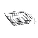 REGENT WIRE SERVING BASKET SQUARE POWDER COATED BLACK, (200X200X50MM)