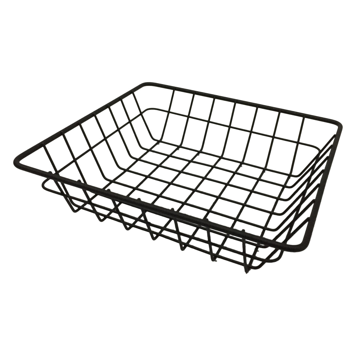 REGENT WIRE SERVING SQUARE SMALL BASKET POWDER COATED BLACK, 200MM