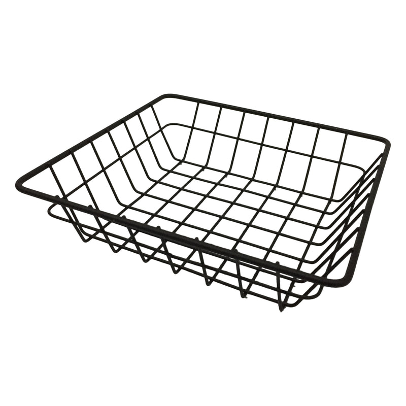 REGENT WIRE SERVING BASKET SQUARE POWDER COATED BLACK, (200X200X50MM)