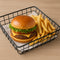 REGENT WIRE SERVING SQUARE MEDIUM BASKET POWDER COATED BLACK, 250MM