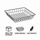 REGENT WIRE SERVING SQUARE MEDIUM BASKET POWDER COATED BLACK, (250X250MM)