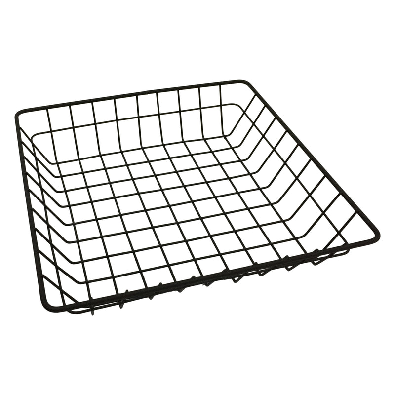 REGENT WIRE SERVING BASKET SQUARE POWDER COATED BLACK, (250X250X50MM)