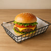 REGENT WIRE SERVING BASKET RECT. POWDER COATED BLACK, (230X160MM)