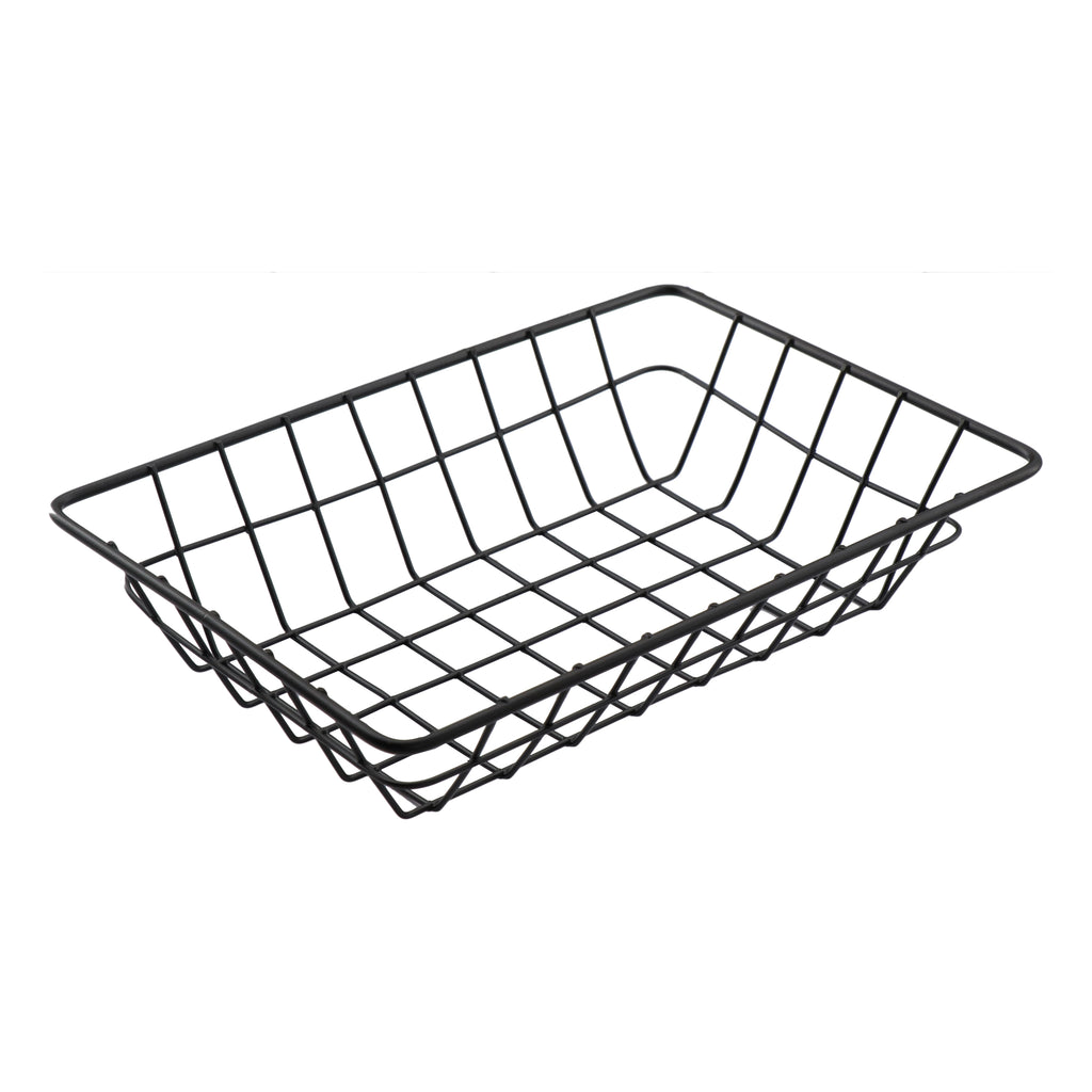 REGENT WIRE SERVING BASKET RECT. POWDER COATED BLACK, 230X160MM