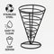 REGENT CHIP SERVER WIRE CONE POWDER COATED BLACK, 140MM DIAX225MM