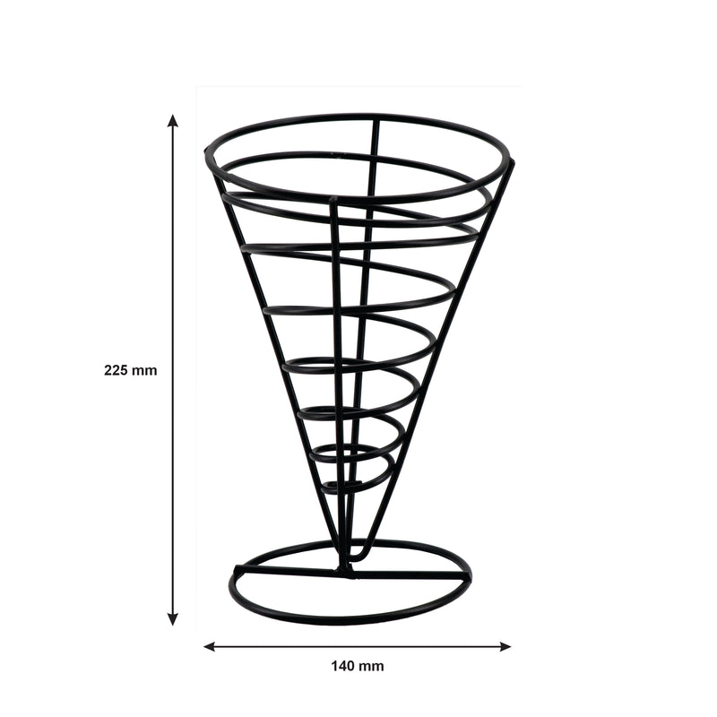 REGENT CHIP SERVER WIRE CONE POWDER COATED BLACK, (140MM DIAX225MM)