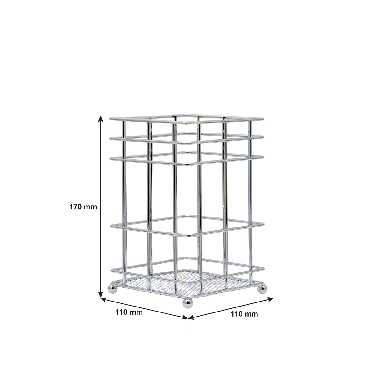 REGENT CHROME UTENSIL/CUTLERY HOLDER, 110X110MM