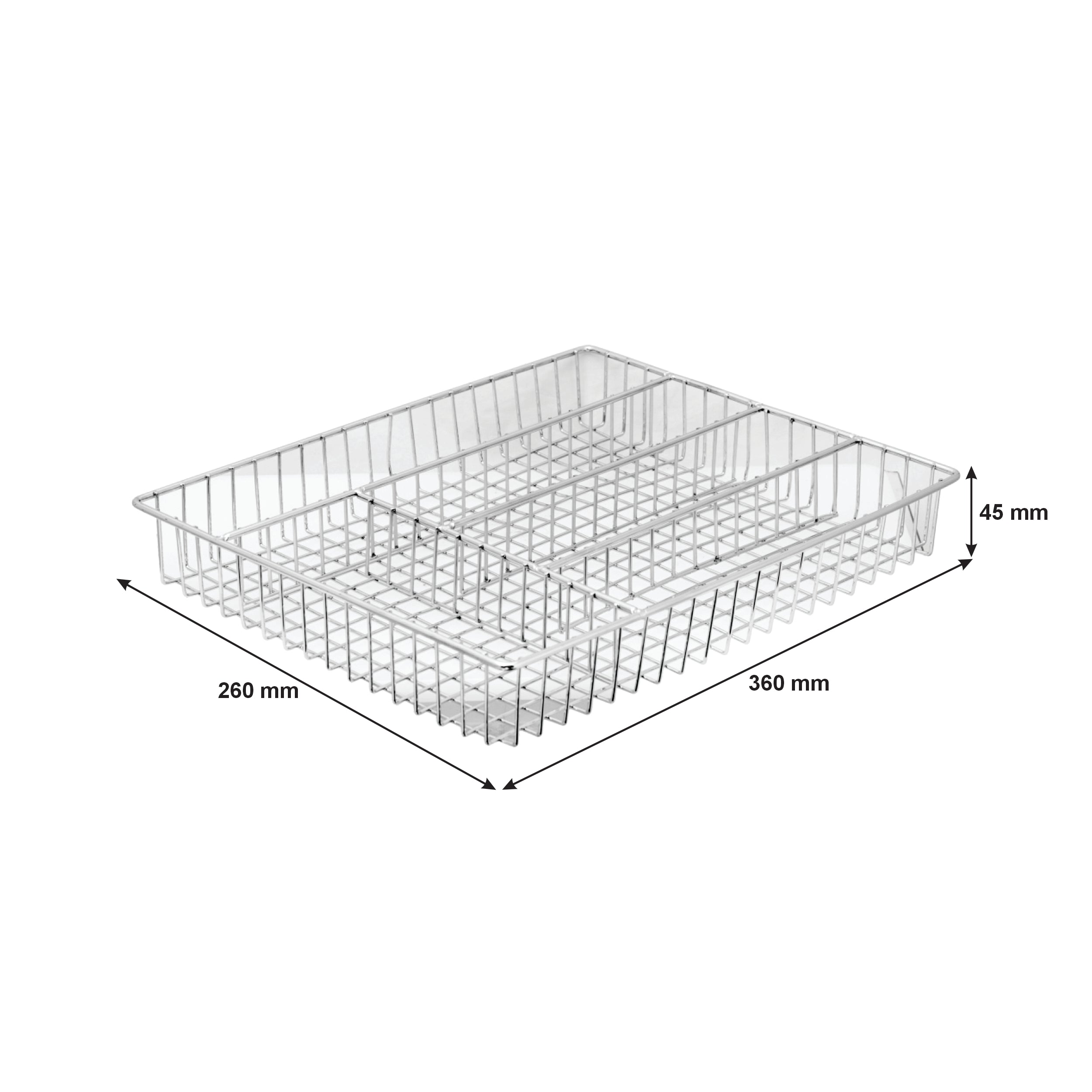 REGENT CHROME CUTLERY TRAY, (310X260X50MM)